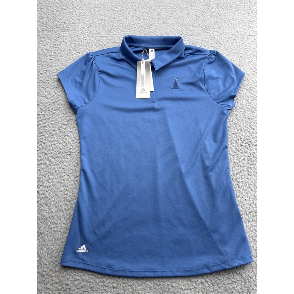 Adidas Golf Polo Shirt Girls XL 14-16 Royal Blue Cap Sleeve Performance